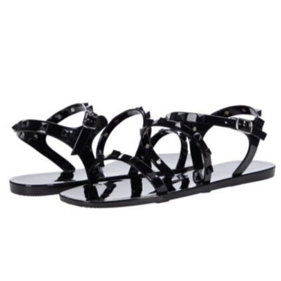Steven New York Gello Gladiator Stud Sandals Black Womens Size US 8M - Picture 1 of 4
